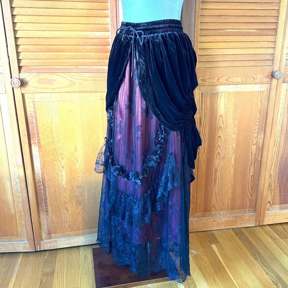 Dark in Love Gothic Victorian Vampire Vkei Dark Fairycore Long Skirt XS-XL - Picture 6 of 15